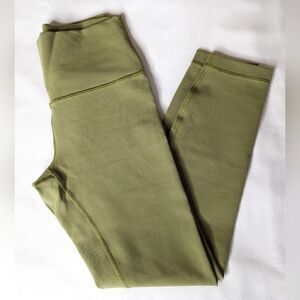 Lululemon Size 4 Ribbed Green Leggings